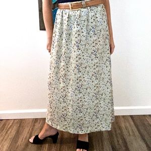 Mint Floral Vintage Midi/Maxi Skirt